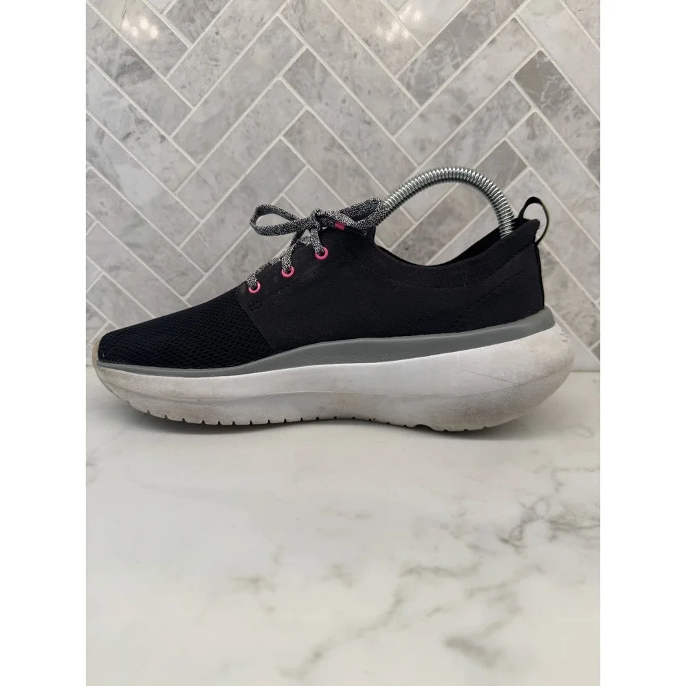 OOFOS Oomy Stride Recovery Sneakers Shoes Womens 8 Black White Comfort Lace Up